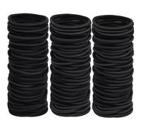 200 elastici per capelli da donna, spessore extra 4 mm, colore nero, senza dolore e protezione dei capelli, per capelli spessi/sottili, uomini e bambini, scrunchies di alta qualità (senza metallo