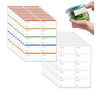 200 etichette autoadesive per congelatore, 6 x 3 cm, per scrivere, etichette rimovibili, senza residui, etichette per congelatore, date alimentari, bicchieri da cucina, marmellata
