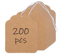 200 etichette in carta kraft per prezzi, con cavo elastico, mini etichette per prezzi, etichette scrivibili, per etichette regalo, vendita al dettaglio, fai da te, regali
