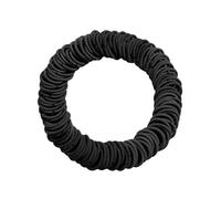 200 fasce elastiche nere, adatte sia per uomini che per donne, ideali per code di cavallo, capelli spessi, medi, sottili e corti, nonché capelli ricci spessi (4 mm) (nero)