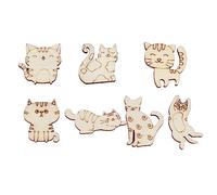 200 Fette di Legno, Diverse Forme di Animali e Piante, Fette di Legno Fatte a Mano, Animali da Fattoria Assortiti, Animali in Legno, Forma di Legno, per Etichette Artigianali Fai