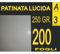 200 FOGLI Carta 250 GR fotografica PATINATA lucida x stampante laser A3