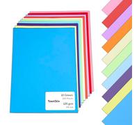 200 Fogli, 120g - Fogli A4 Colorati Assortiti, Carta Colorata, Cartoncini Colorati - 10 Colori
