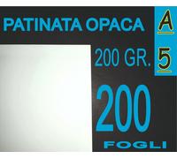200 FOGLI A5 CARTA PATINATA OPACA STAMPANTI LASER FOTOGRAFICA TESSERA 200 gr