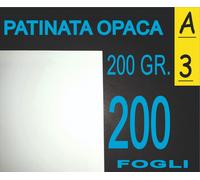 200 FOGLI Carta 200 GR fotografica PATINATA OPACA x stampante laser A3