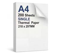 200 Fogli Carta Termica A4 Tagliata, NON Piegata, Compatibile con la Maggior Parte delle Stampanti Termiche A4, Carta Asciugatura Rapida per Documenti, Siti Web, Foto (Fogli Singoli)