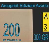 200 FOGLI CARTONCINO AVORIO x STAMPANTE LASER E INKJET A3
