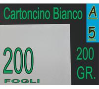 200 FOGLI Cartoncino bianco gr 200 x Stampante Laser e Inkjet A5