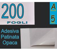 50 fogli di Carta adesiva patinata OPACA fotografica x stampante laser A2