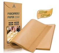 200 fogli di carta per parchment non sbiancati, 12 x 16 pollici, Precut Non-Stick Parchment Sheets for Baking, Cooking, Grilling, Air Fryer and Steaming - Unbleached, Fit for Half Sheet Pans