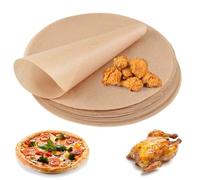 200 Fogli Resistenti Ø26/30cm Carta da Forno per Airfryer, Resistente al Calore Carta da Forno Antiaderente Rotonda, per Frittura ad Aria, Grill, Forno e Pizza (Naturale Non Sbiancato)