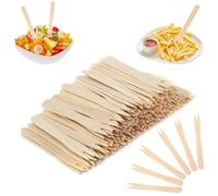200 forchette in legno, forchette per patatine, patatine fritte, posate usa e getta, forchette in legno naturale, biodegradabili, posate in legno usa e getta, per picnic, campeggio, feste, compleanni,