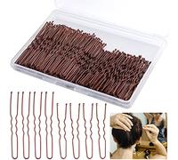 200 forcine per capelli da 2,4 e 2 pollici per chignon, con scatola portaoggetti per donne e ragazze e parrucchiere (marrone)