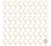 200 ganci per orecchini a monachella riempiti in oro, per la creazione di gioielli, ipoallergenici, a forma di D, oro 14 K