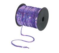200 Iarde Piatto Paillette Striscia 4mm Laser Paillettes Tessuto Viola Chiaro
