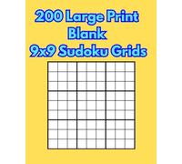 200 Large Print Blank 9x9 Sudoku Grids