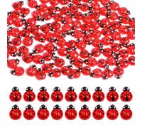 200 mini coccinelle in acrilico, piccole coccinelle con retro piatto, 2 stili, realistiche, micro coccinelle per artigianato fai da te, giardino delle fate, decorazione per torte, decorazione per la