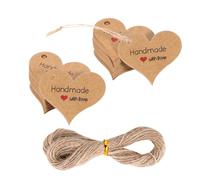 200 mini etichette regalo fatte a mano a forma di cuore con cordino da 20 m marrone etichette regalo con iuta naturale doppia iuta naturale doppia fatta in casa artigianato bomboniere regalo di