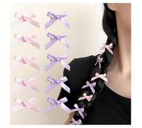 200 mini fermagli per capelli con fiocco di raso, graziosi accessori per capelli, piccoli fiocchi a coccodrillo, tinta unita, antiscivolo, per donne, ragazze, rosa e viola