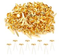 200 mollette per sacchetti con motivo a cuore, fermagli rotondi, graffette, graffette, graffette in legno, piccole graffette in metallo, per scuola, ufficio, carta, fai da te (10 x 18 mm, rotonde)