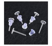 200 orecchini in plastica siliconica perni vuoti perno testa piccola risultati fai da te orecchini posteriori tappi per la creazione di gioielli forniture tl804 (colore: Set)
