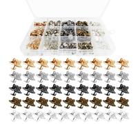 200 paia di pin, chiusura a farfalla, con perni vuoti, farfalla, perno posteriore, spille di ricambio per fai da te (oro, argento, nero, bronzo, bianco)