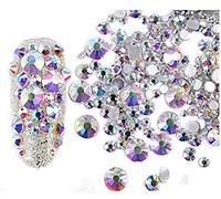 200 pcs 3D Round Diamond Nail Drills Flat Nail Art Decals Glass Stickers Attractive design
