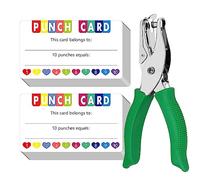 200 PCS Carte Forate, Carta di Incentivazione con Kit Punzona Portatile a Forma di Cuore Carte di Ricompensa di Fedeltà di Incentivazione per Affari, Aula, Comportamento degli Studenti, 8.8cm x 5cm