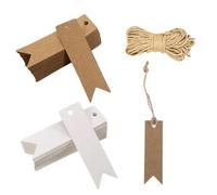 200 PCS Etichette Regalo, Etichette in Carta Kraft, Tag Regalo Mini Etichettes con Spago per Matrimoni, Compleanni e Natale, San Valentino e Artigianato