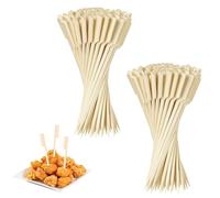 200 PCS Spiedini Legno,Stuzzicadenti Decorativi,Bastoncini Legno,Cocktail Sticks,Gli Spiedini di bambù Sono Ottimi per Cocktail, Barbecue, Antipasti, Spuntini, Frutta E Panini