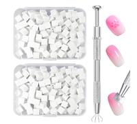 200 pennelli per nail art, spugna per unghie, con clip in metallo, pennello per nail art, accessorio per unghie, nail art, spugna sgrassata, utilizzata per creare una varietà di motivi per nail art.