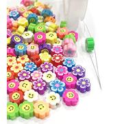 200 perline colorate a forma di viso sorridente in argilla per bracciali, collane, orecchini fai da te e gioielli fai da te