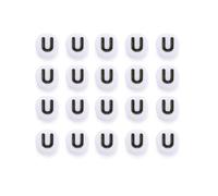 200 perline con lettere da infilare, 4 perline acriliche da 7 mm, con foro, perline alfabeto per bricolage, bracciali, collane, creazione di gioielli, copricapo, U