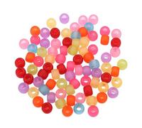 200 perline di capelli acrilici per bambini ragazze trecce rotonde colorate bagliore in perle scure, decorazioni per capelli per ragazze