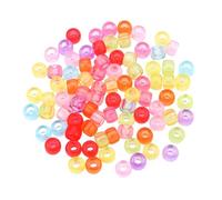 200 perline di capelli acrilici per bambini ragazze trecce rotonde colorate bagliore in perle scure, decorazioni per capelli per ragazze