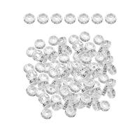 200 perline di vetro, perline con fori, perline in metallo, accessori per gioielli, perline rotonde in argento, collana fai da te (6 m)