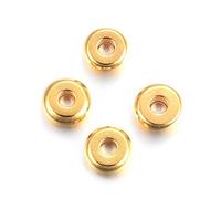 200 perline distanziali a disco piatto da 4 mm, perline dorate Rondelle in metallo foro: 1,2 mm per collane, bracciali e creazione di gioielli