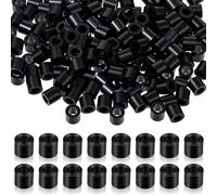200 perline distanziali in plastica nere da 7 mm, per viti, 0,7 x 0,6 x 0,4 cm, distanziatori a vite in ABS, perline nere per fusibili per artigianato