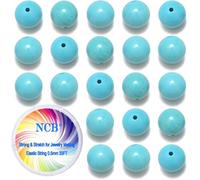 200 perline distanziatrici rotonde lisce semi preziose naturali stabilizzate blu turchese per la creazione di gioielli, collane e bracciali, 6 mm