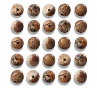 200 perline rotonde sfuse in diaspro naturale da 4 mm, per la creazione di gioielli, con cordoncino elastico di cristallo