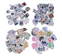 200 Pezz Adesivi Scrapbooking Impermeabili Vinile Adesivi per Computer Portatile Adesivo Divertenti per PC Phone Valigia Journal Tazze Skateboard Bicicletta Chitarra ecc