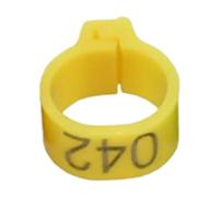 200 pezzi 10 mm clip in plastica anello piede uccello per piccione pollame colomba pappagallo fascetta per zampe forniture di identificazione, facile da installare,Giallo,Taglia unica