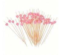 200 pezzi/100 pezzi/50 pezzi/20 pezzi/10 pezzi Spiedini per frutta a forma di cuore in bambù, adatti per matrimoni, buffet, dolci, feste di San Valentino, eventi, ristoranti, celebrazioni di compleann
