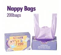 200 pezzi/100 pezzi/50 pezzi Sacchetti monouso per pannolini, sacchetti per lo smaltimento dei pannolini con profumo, accessori essenziali per sacchetti appesi per pannolini, sacchetti per rifiuti di 