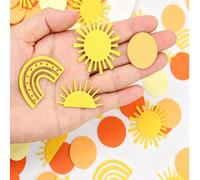 200 pezzi/100 pezzi Confetti stile bohémien "Sole & Pois" - "Primo volo, intorno al sole: sei il mio raggio di sole" - Decorazione da tavolo ideale per feste di compleanno, matrimoni, raduni a tema bo