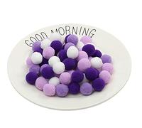 200 Pezzi 15mm Pompon Passamaneria Pompon Cotone Pompom Palla Mini Ponpon Palline Decorativo Pom Pon Natalizi Pom Pom Colorati Piccoli Pon Pon Piccole Pon Pon Feltro Pompon per Fai da Te (Viola)