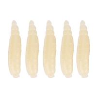 200 pezzi 17 mm piccoli baccagot artificiale grob morbido vite della vita come esche da pesca in PVC giallo 200 pezzi per la pesca in acqua dolce