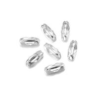 200 pezzi 2,4/3,2/4/4,5 mm oro/catena a sfere connettori fermagli estremità perlina crimpatura tono forniture per la ricerca di gioielli creazione-argento-2,4,0 mm