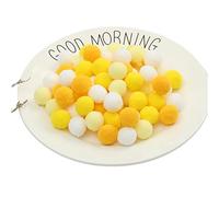 200 Pezzi 25mm Pompon Colorati Piccoli Pon Pon Decorativo Pom Pon Natalizi Pom Pom Mini Ponpon Palline Cotone Pompom Palla Passamaneria Pompon Piccole Pon Pon Feltro Pompon per Fai da Te (Giallo)