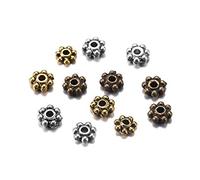 200 pezzi 4 mm 3 couleurs tibétain marguerite roue fleur charme entretoise en vrac perles en métal pour la fabrication de bijoux accessoires fournituresDesign semplice e complesso